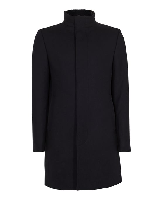 Ted Baker Margate Funnel Neck Coat With Removable Inner, Navy