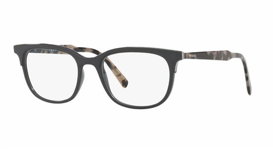 Prada Rectangular plastic Unisex Eyeglasses Grey / Clear demo lens