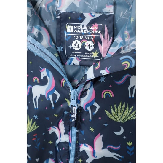 Mountain Warehouse Baby Einhorn Regenanzug (Blau/Rosa/Grün) - Image 6