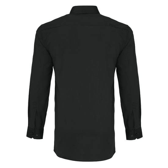 Premier Herren Popelin Hemd, langärmlig (Schwarz) - Image 2