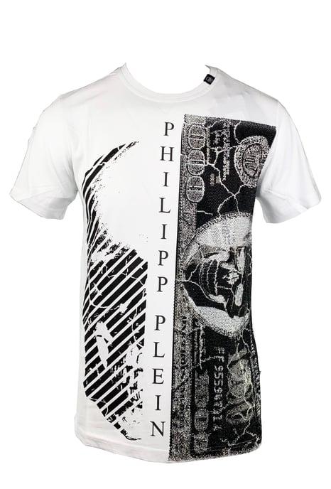 Philipp Plein MTK1448 �Money� 01 Weisses T-Shirt - Image 1