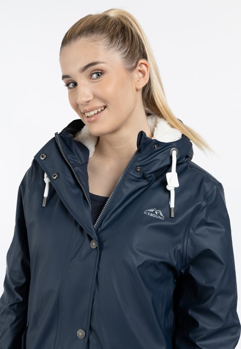 ICEBOUND Regenjacke mit Teddyfutter Damen Marine - Image 3