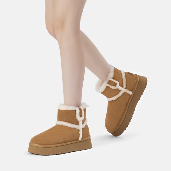 EVER AU Damen Leder Chic Plateau Kurzstiefel - Barren - Image 2