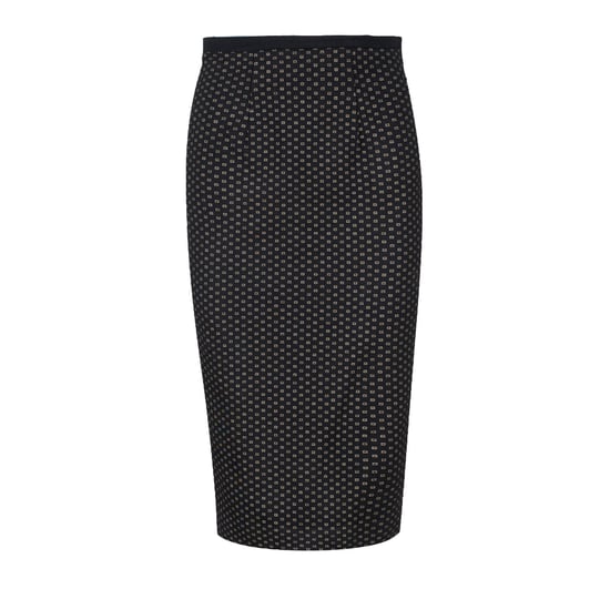 Black Print High Waist Pencil Skirt