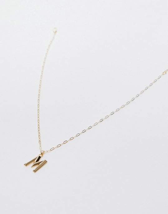 Topshop 14k gold plated M initial pandant necklace