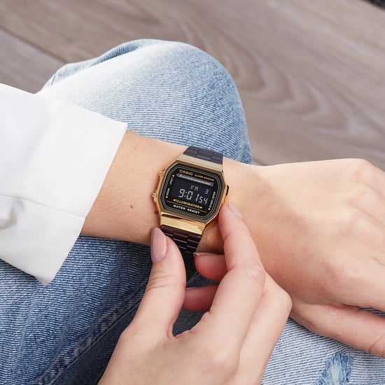 Casio Retro Unisex schwarze Uhr A168WEGB-1BEF - Image 5