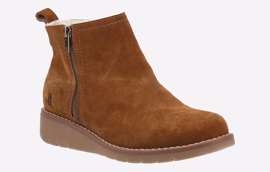 Hush Puppies Libby Wildleder Damen Stiefeletten In Tan - Image 2