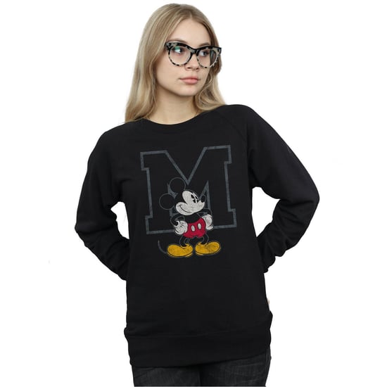 Disney Womens/Ladies Classic M Mickey Mouse Sweatshirt (Black)