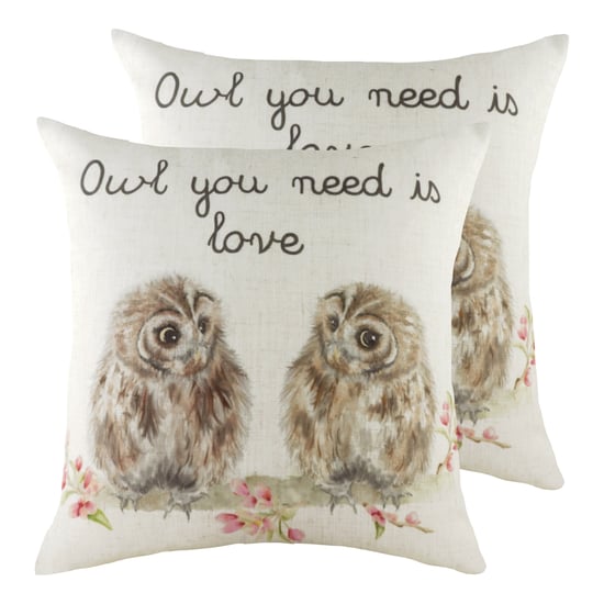 Hedgerow Owls Cushions (Twin Pack)