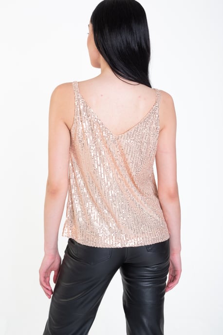 Sequin V Neck Cami Top