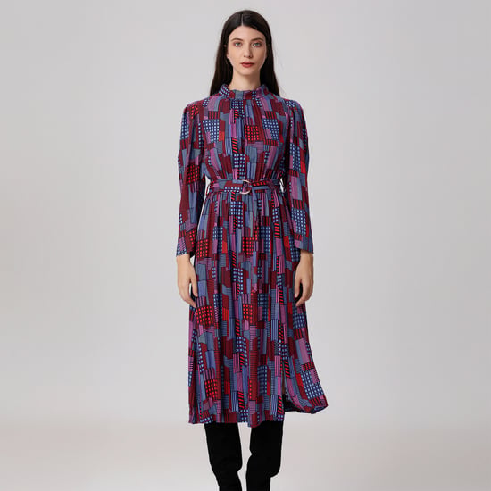 Midi-Blusenkleid mit Grafikdruck - Image 5
