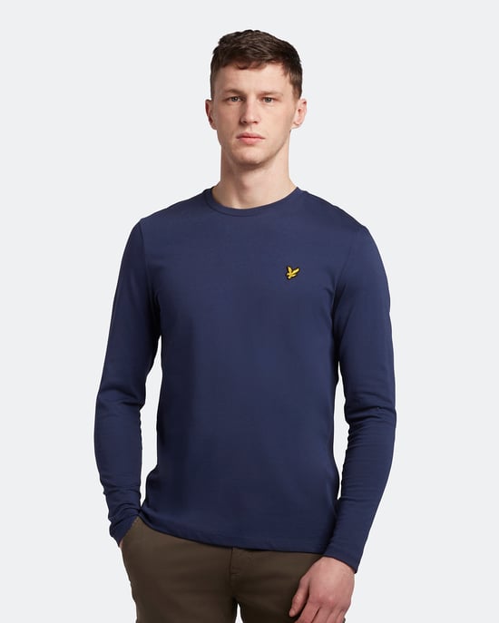 Lyle & Scott Schlichtes Langarm-T-Shirt in Navy - Image 1