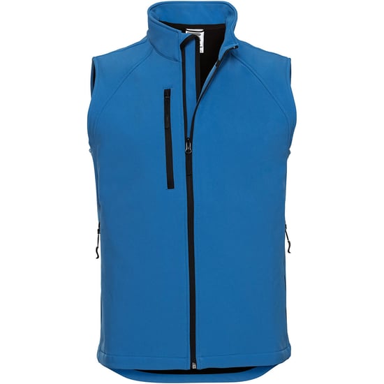 Russell Mens 3 Layer Soft Shell Gilet Jacke (Azurblau) - Image 2