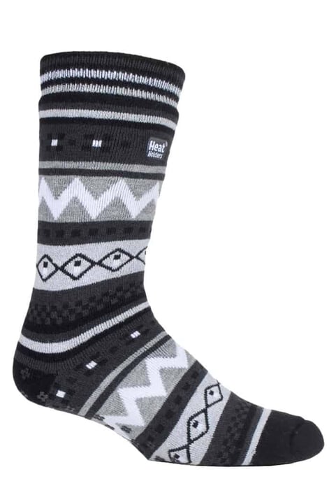 Nordisch gemusterte, rutschfeste Herren-Thermo-Pantoffel-Socken mit Greifern - Image 1
