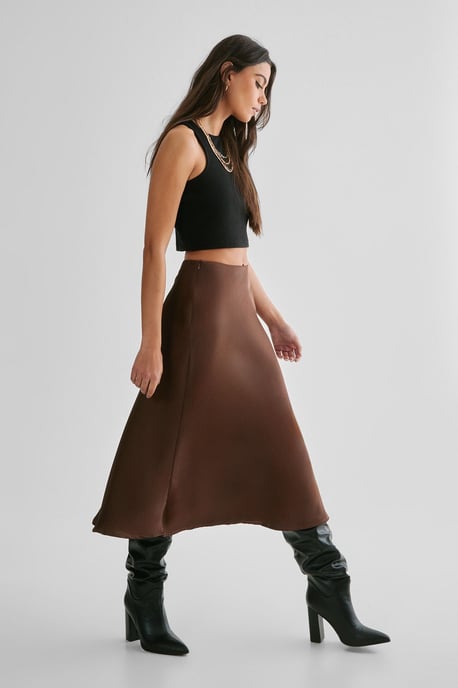 Satin Midi Skirt