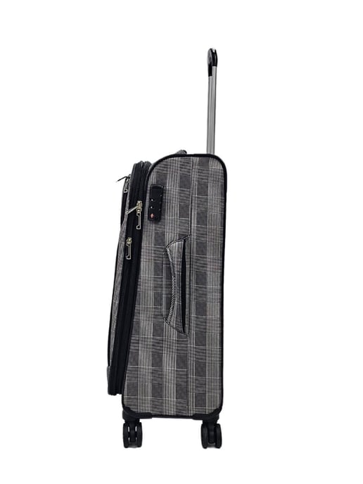 Lightweight Suitcases 8 Wheel Luggage Stripes Travel Soft Bags