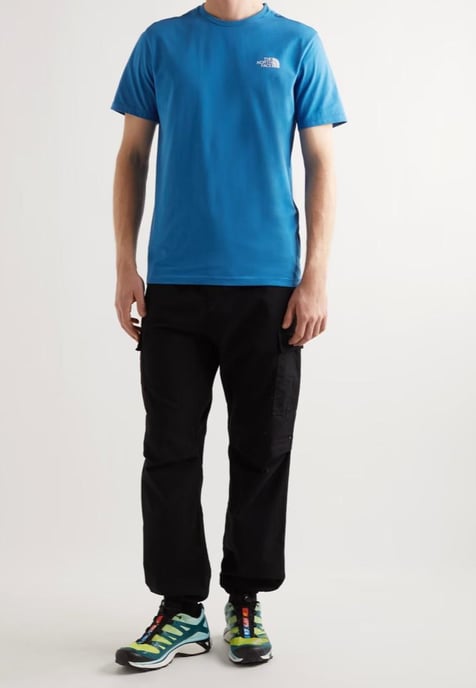 The North Face Mens SS einfache Kuppel T Shirt Bomber blau - Image 3