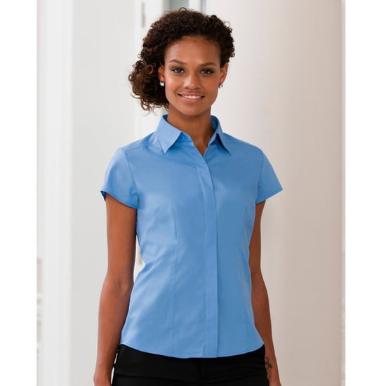 Russell Collection - Bluse mit Ärmeln - Damen (Hellblau) - Image 4