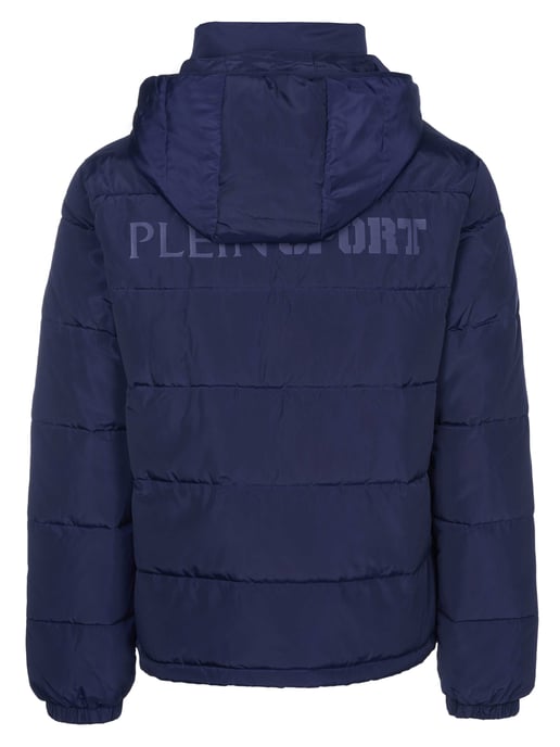 Plein Sport Bold Back Logo Wattierte Jacke in Marineblau - Image 3