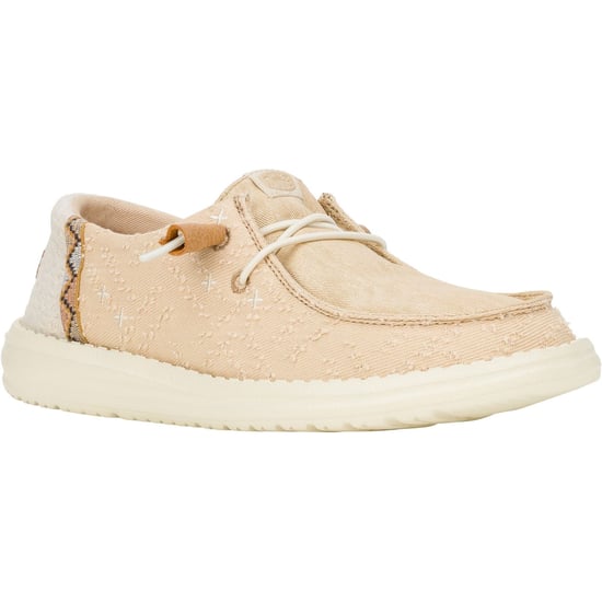 HEYDUDE Wendy Crafted Boho Baumwolle Damen Tan Loafers - Image 1