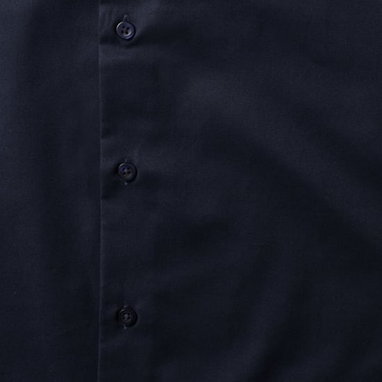 Russell Collection Herren-Langarmhemd aus pflegeleichtem Oxford (Bright Navy) - Image 3