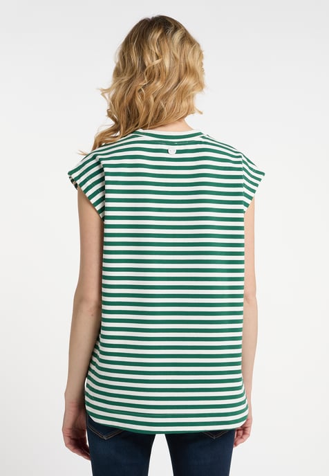 Dreimaster T-Shirt Damen Grün Weiss - Image 4