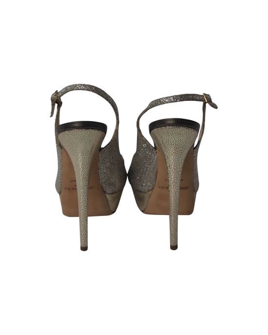 Jimmy Choo Vita Glitzer-Pumps aus Champagnerleder - Image 4