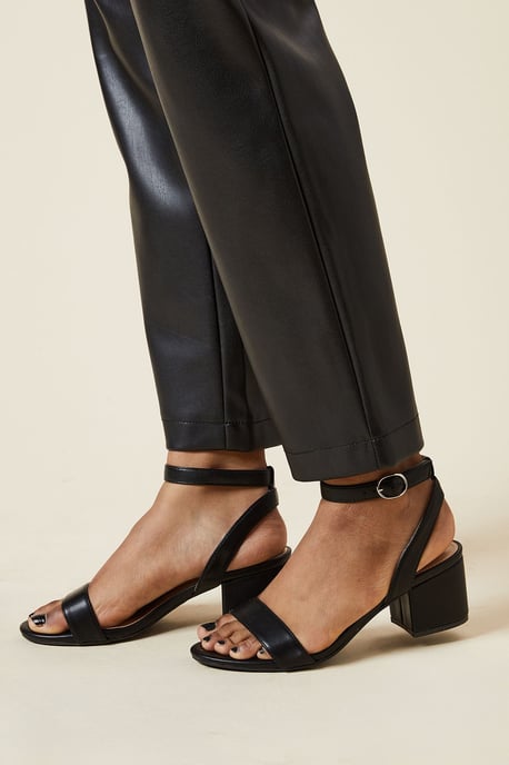 Dorothy Perkins Womens Strappy Heel Gold Mid Block Open Toe Day to Night Buckle - Image 2
