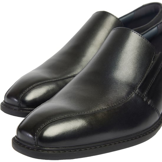 Pod Spear Leder Herren Schwarz Slip-On Schuhe - Image 6
