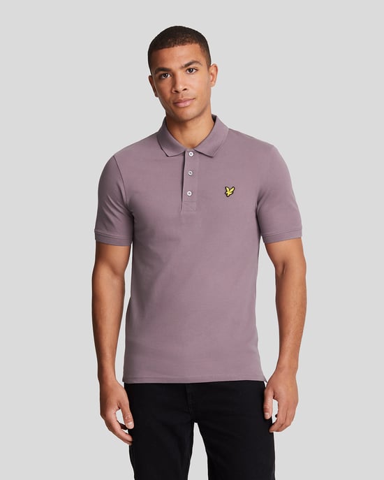 Lyle & Scott Branded Chest Logo Highland Mauve Lila Poloshirt - Image 1