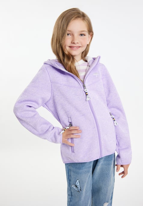 Schmuddelwedda Strickfleeceblouson für Mädchen Mädchen (Kids) Helllavendel-Melange - Image 3