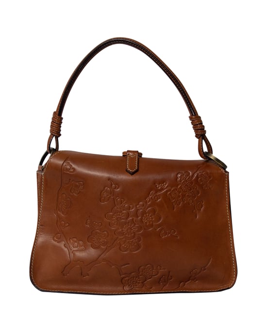 Valentino Garavani Blumenpräge Hobo Tasche aus braunem Leder - Image 4