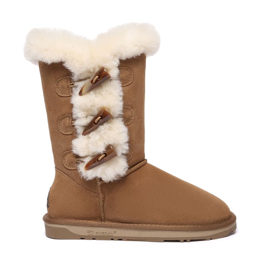 EVER AU Damenstiefel mit Hornknöpfen - Ashy - Image 1