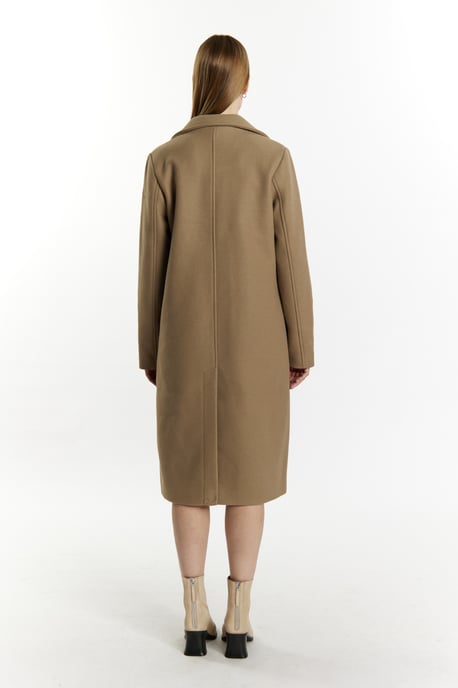 Dreimaster Übergangsjacke in Wolloptik Damen Graubeige - Image 3