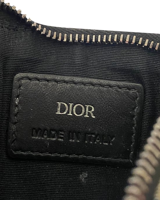 Dior Reißverschluss-Kartenhalter in Beige und Schwarz Jacquard - Image 4