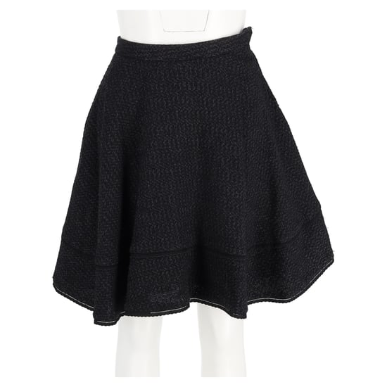 Red Valentino Tweed A-Linie Rock aus schwarzer Wolle - Image 4