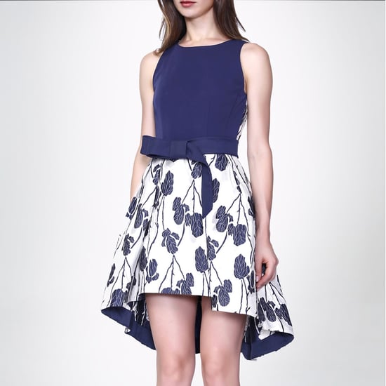 Skaterkleid aus Blumenjacquard mit zusätzlichem Gürtel - Image 1
