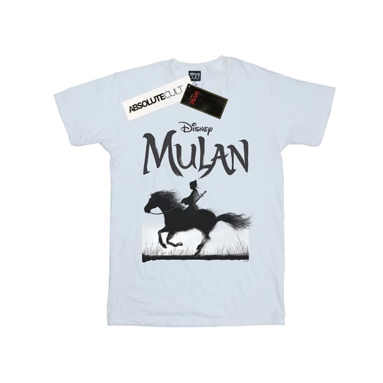 Disney Girls Mulan Movie Mono Horse Cotton T-Shirt (White)