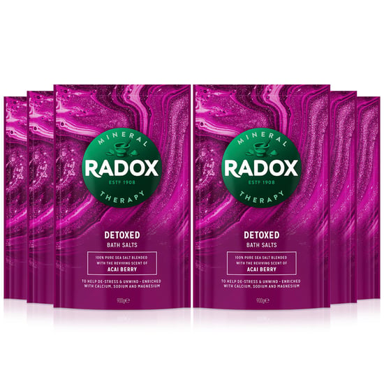 Radox Bath Salts Detoxed Bath Therapy, Acai Berry, 6 Packs of 900g