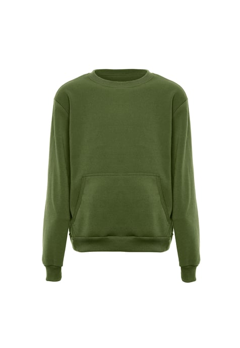 Mo Round Neck Sweater Herren OLIV - Image 1