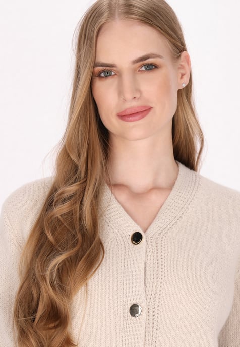 Dreimaster Cardigan Damen Wollweiss - Image 5