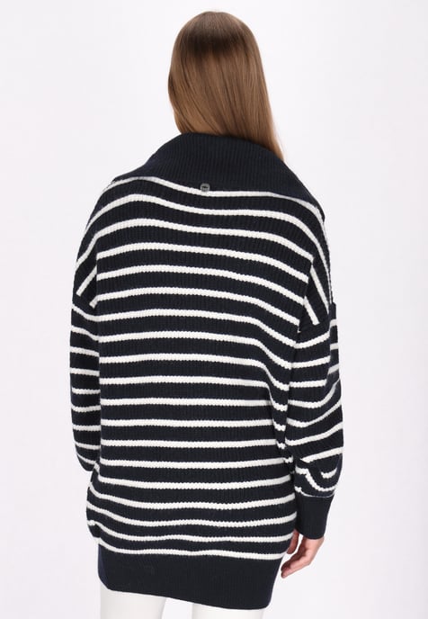 Dreimaster Cardigan Damen Marine Wollweiss - Image 4