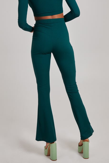 Ribbed Flare Trousers