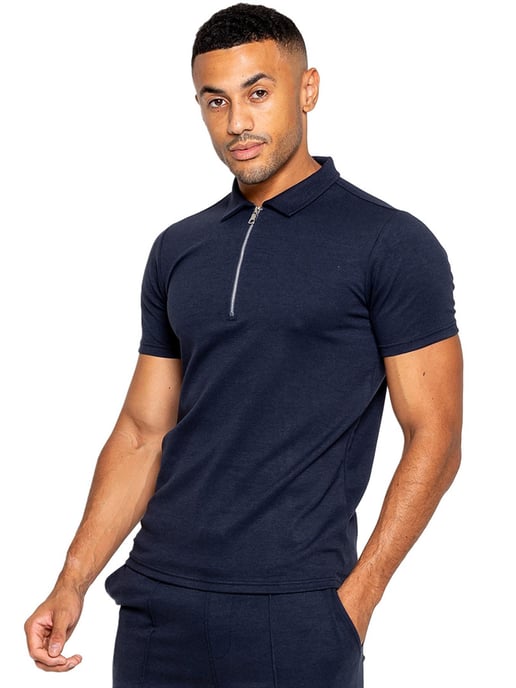 Enzo | Herren Zip Up Polo Shirt - Image 1