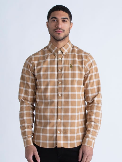 Luke 1977 Men's Oxford Tailored Fit Shirt in Ecru