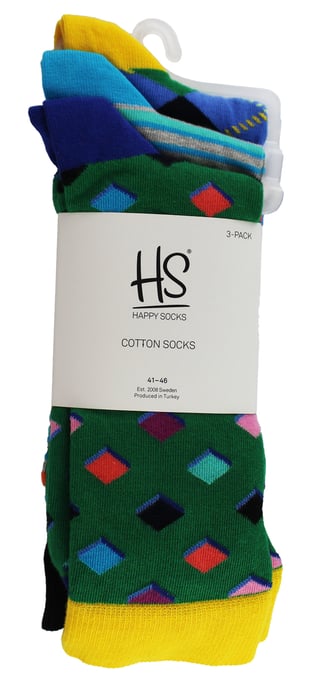 HS von Happy Socks - Herren 3er Pack lustige, ausgefallene Socken - Diamant (Grün) - Image 2