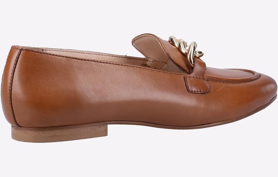 Hush Puppies Harper Chain Leder Damen Loafer In Tan - Image 3