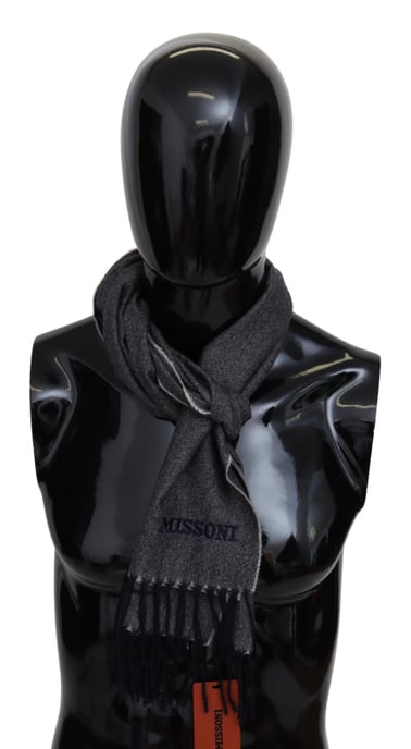 Echarpe unisexe en cachemire gris pour hommes Missoni - Image 1