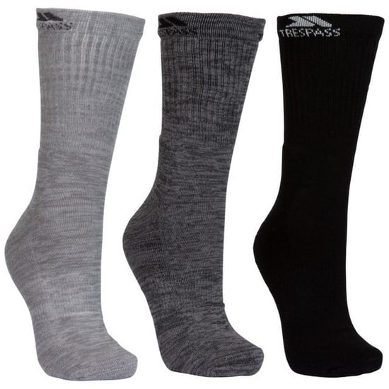 Trespass Herren Trekkingsocken Jackbarrow, 3er-Packung (Dunkelgrau/Hellgrau/Schwarz) - Image 1