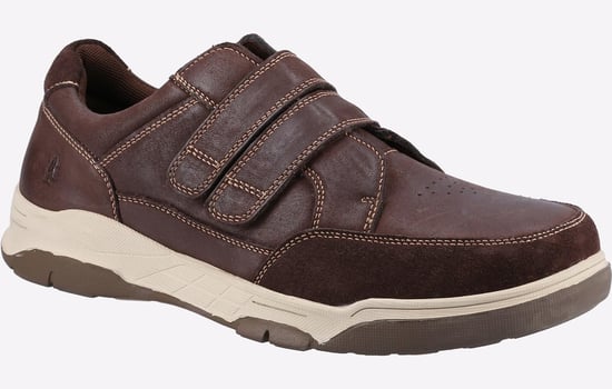 Hush Puppies Fabian Double Strap Leder Herren Braune Slipper - Image 2